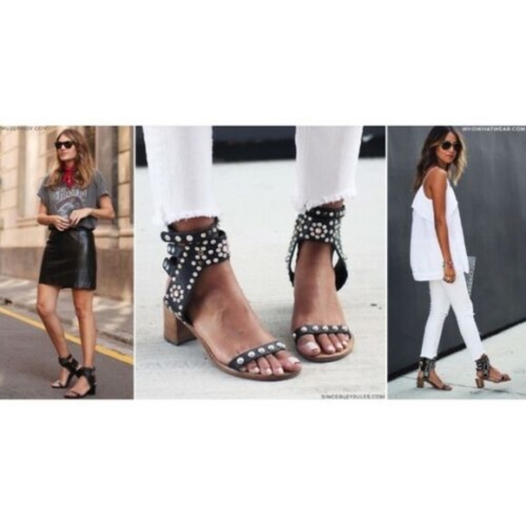 Isabel Marant Carol Studded Block Heel Sandal 39 - Picture 3 of 8
